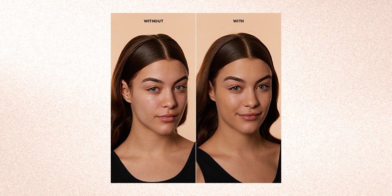 Before and after using product to reduce smile lines